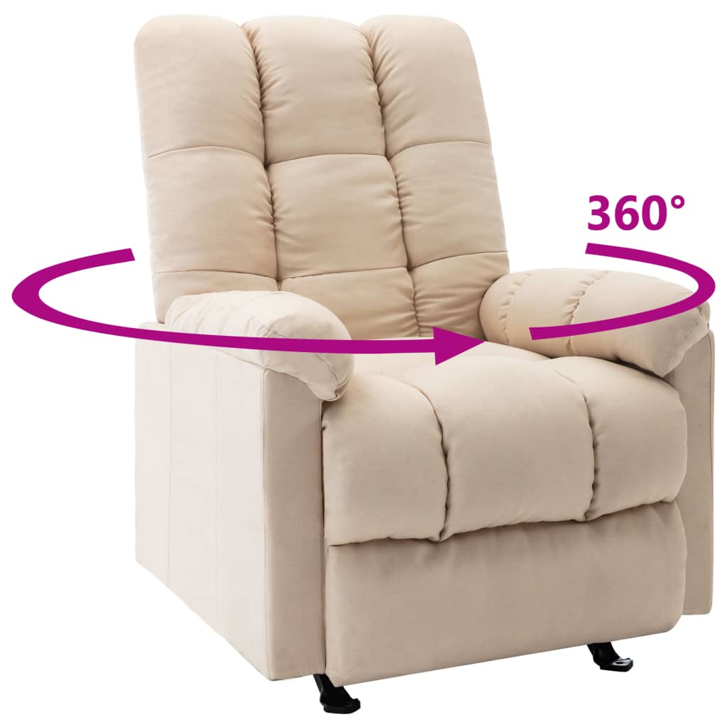 Relaxsessel Verstellbar Creme Stoff