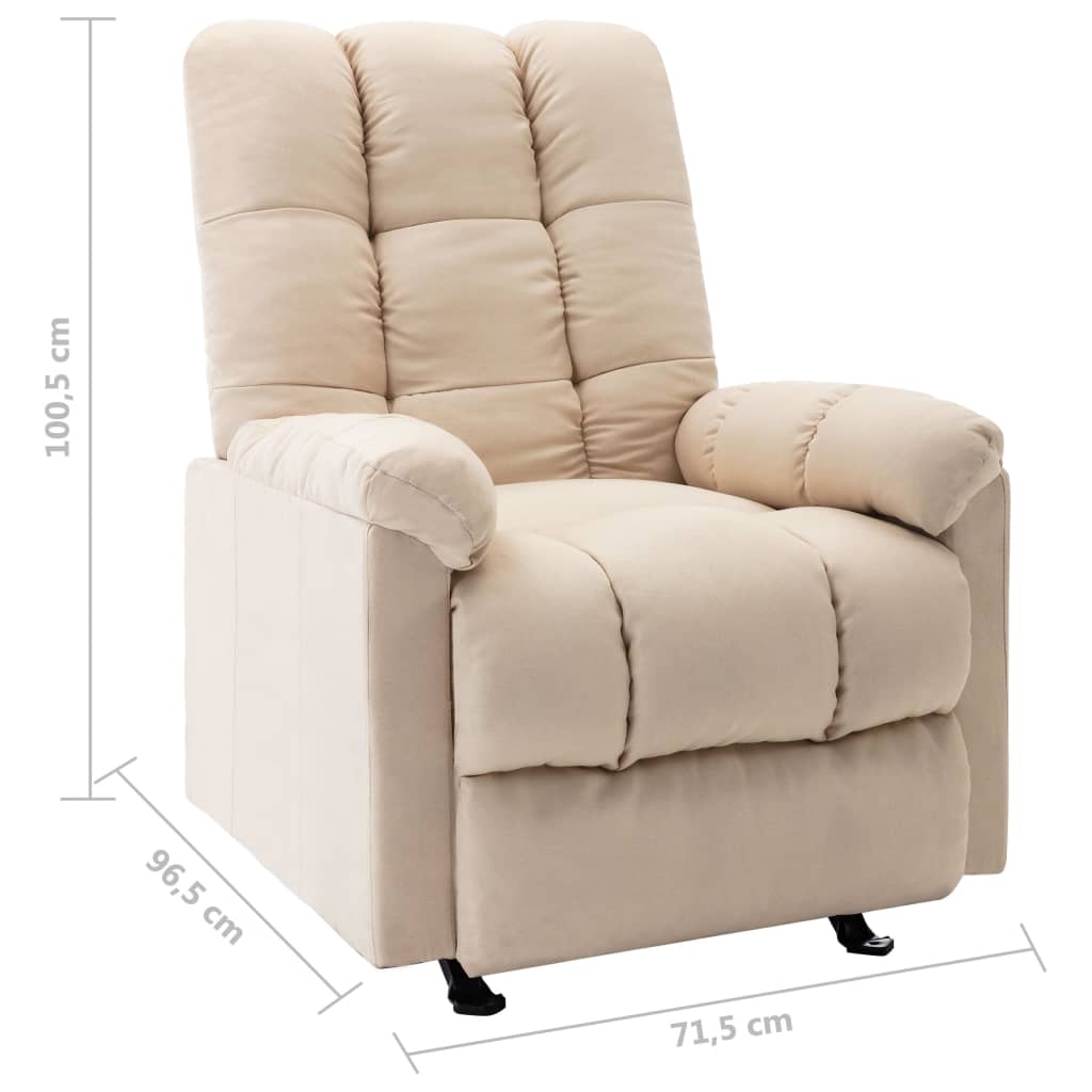 Relaxsessel Verstellbar Creme Stoff