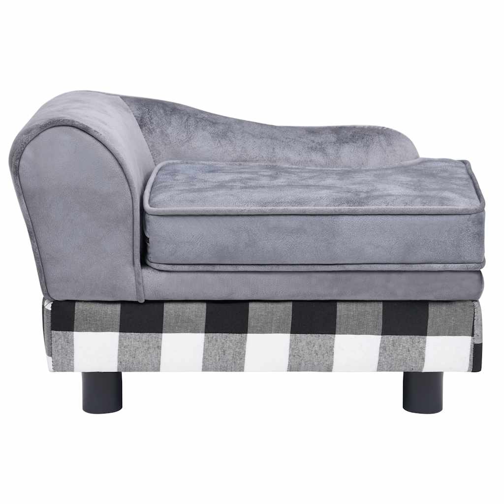 Hundesofa Grau 57x34x36 cm Plüsch