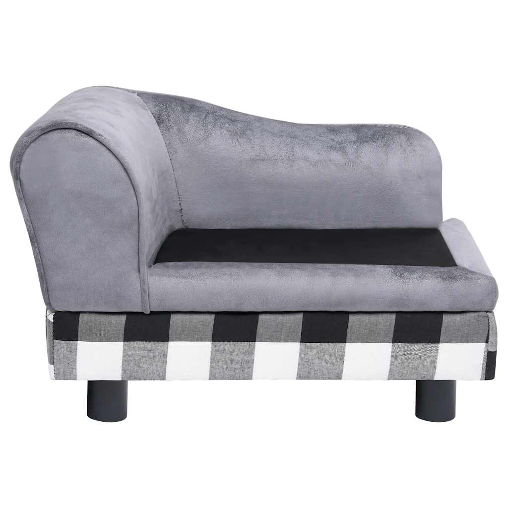 Hundesofa Grau 57x34x36 cm Plüsch