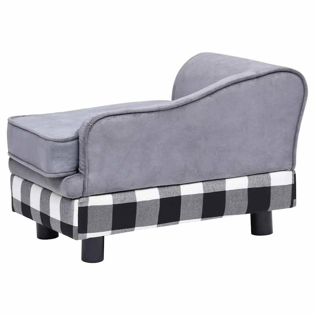Hundesofa Grau 57x34x36 cm Plüsch