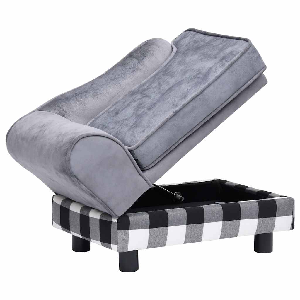 Hundesofa Grau 57x34x36 cm Plüsch
