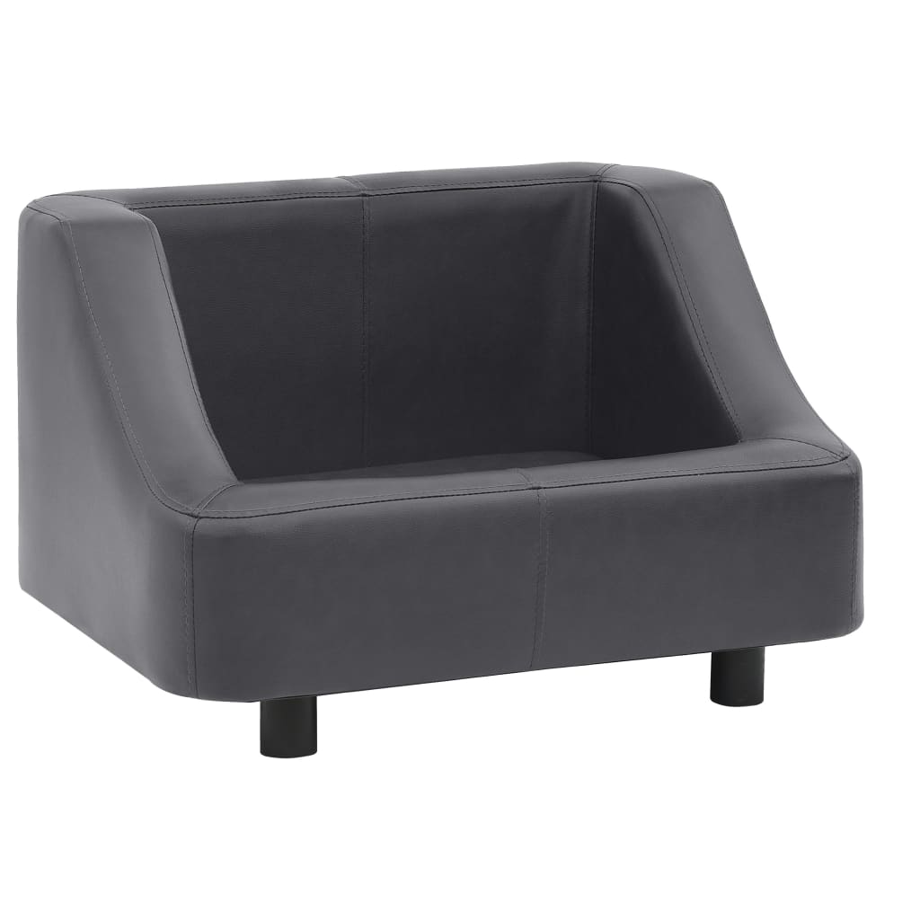Hundesofa Grau 67x52x40 cm Kunstleder