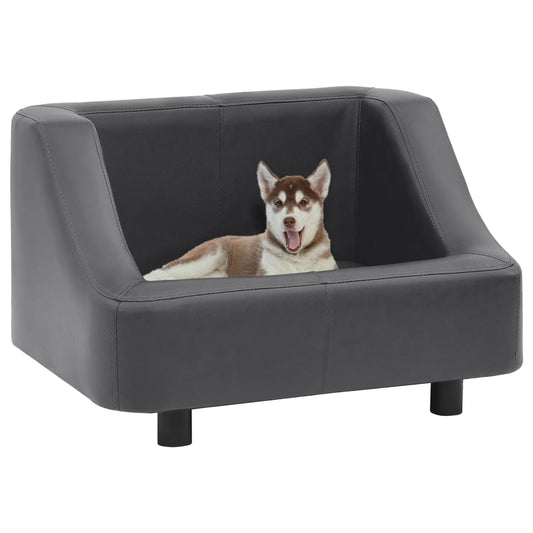 Hundesofa Grau 67x52x40 cm Kunstleder