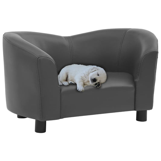 Hundesofa Grau 67x41x39 cm Kunstleder