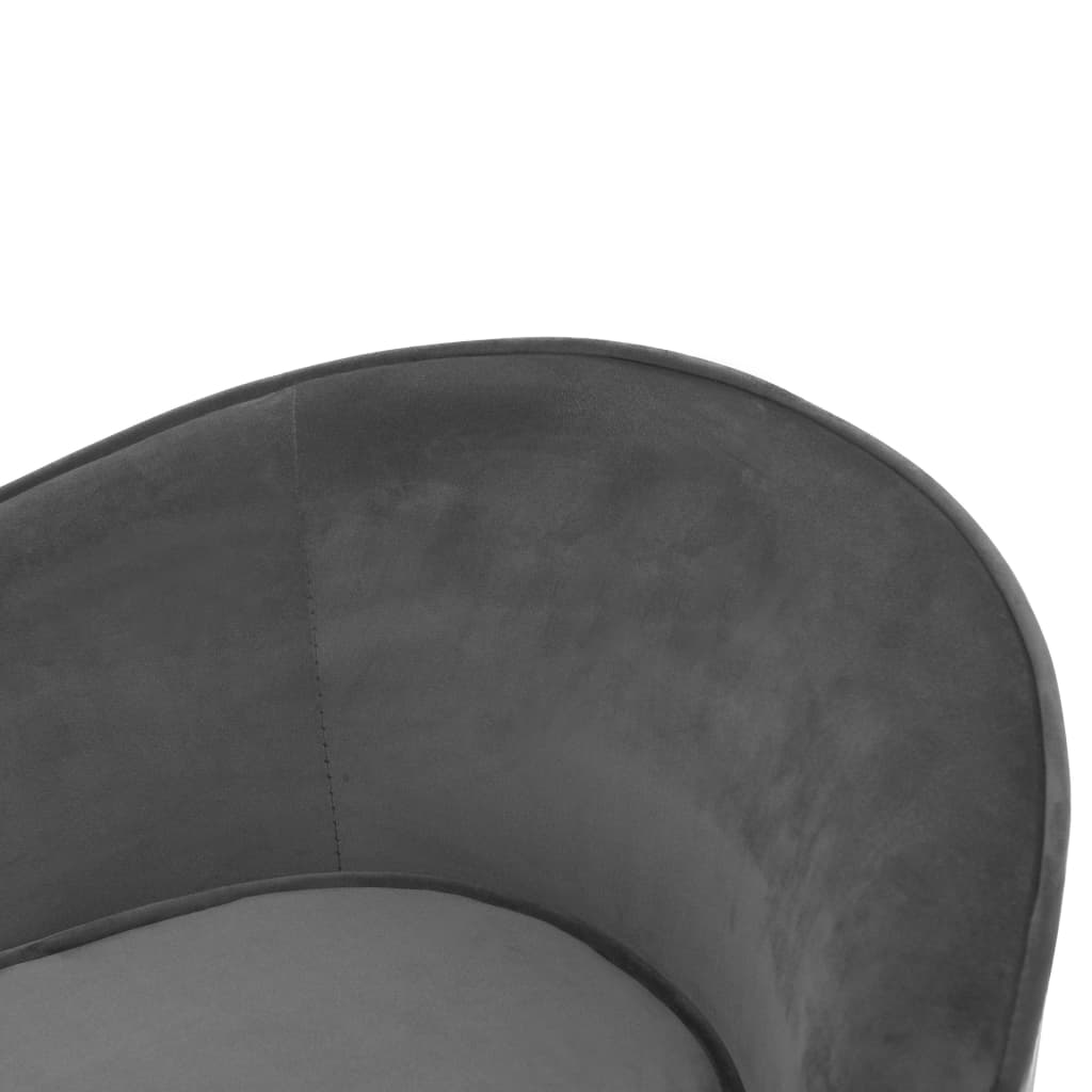 Dog sofa grey 69x49x40 cm plush and imitation leather