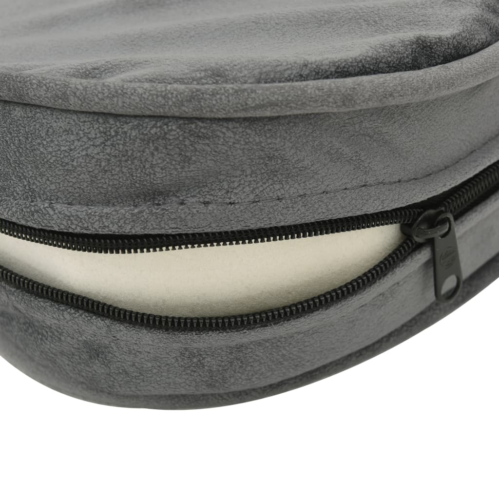 Dog sofa grey 69x49x40 cm plush and imitation leather