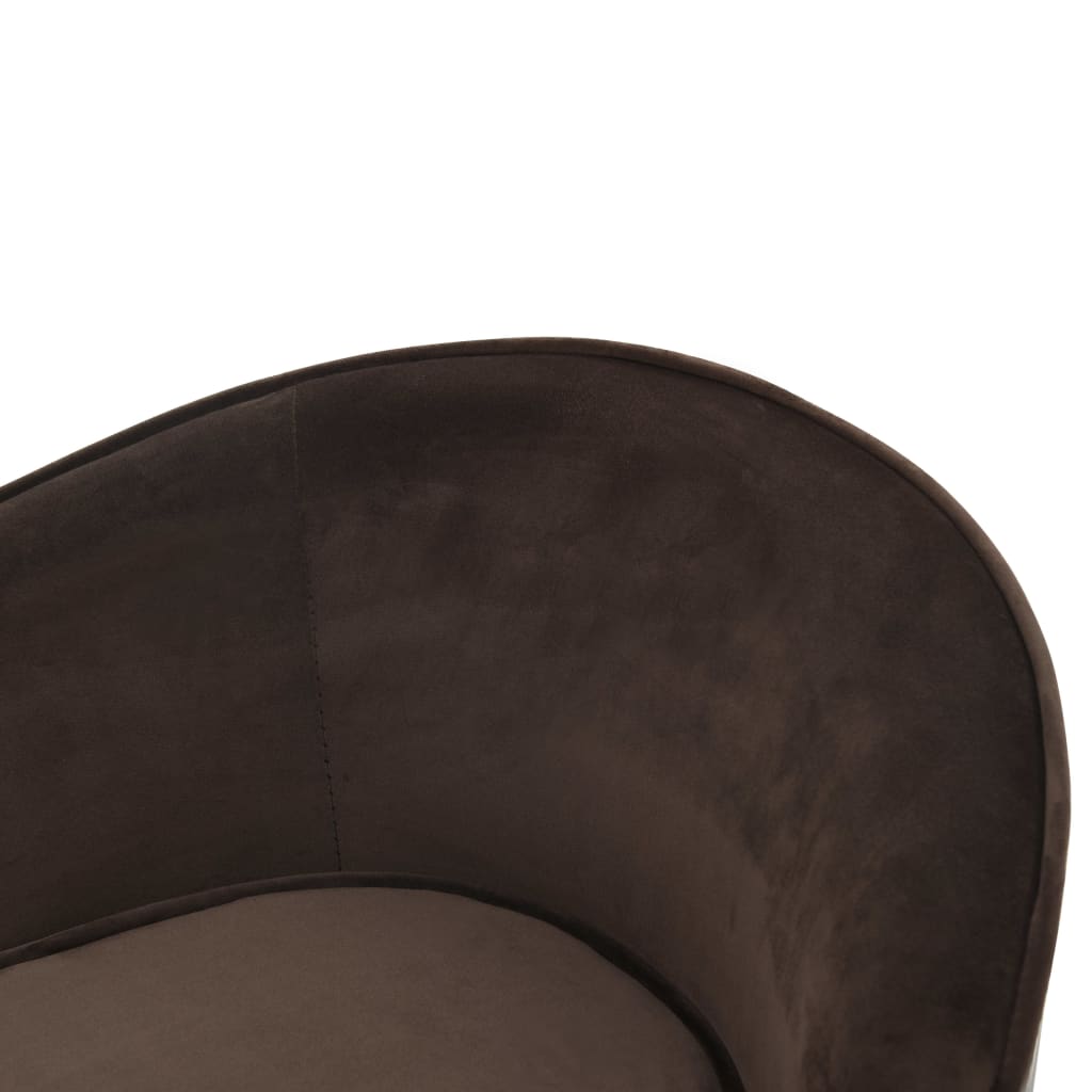 Dog sofa brown 69x49x40 cm plush and imitation leather
