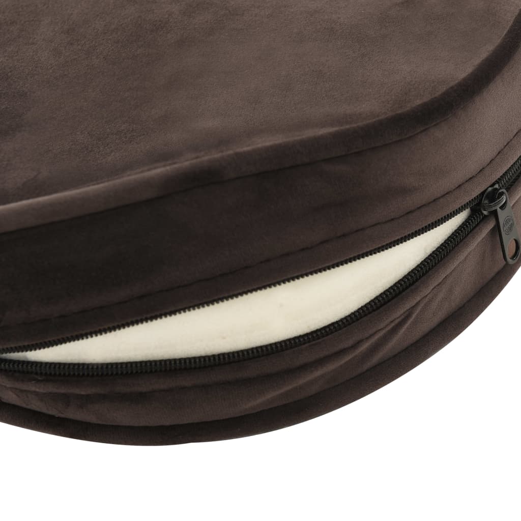 Dog sofa brown 69x49x40 cm plush and imitation leather