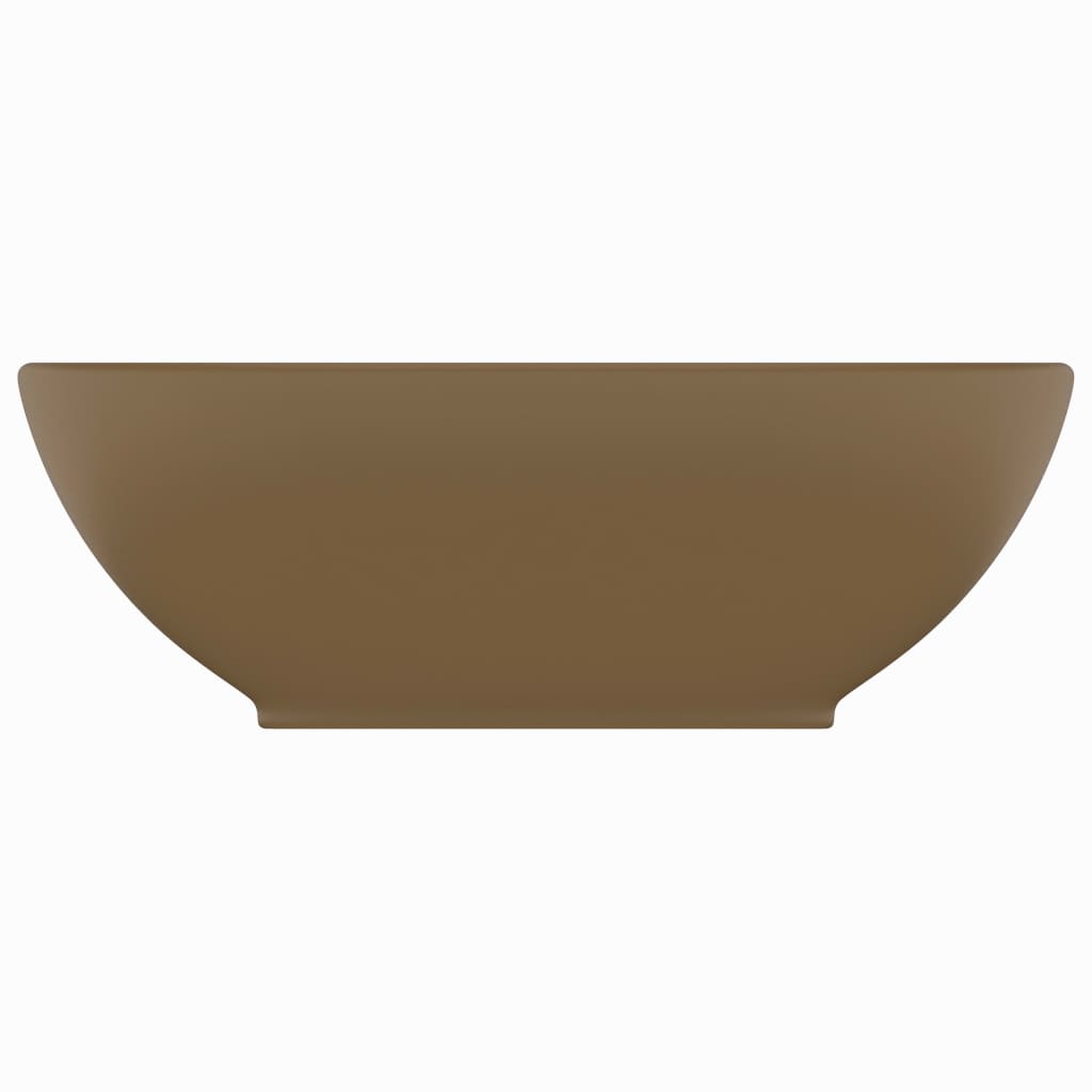 Luxuriöses Ovales Waschbecken Matt Creme 40x33 cm Keramik