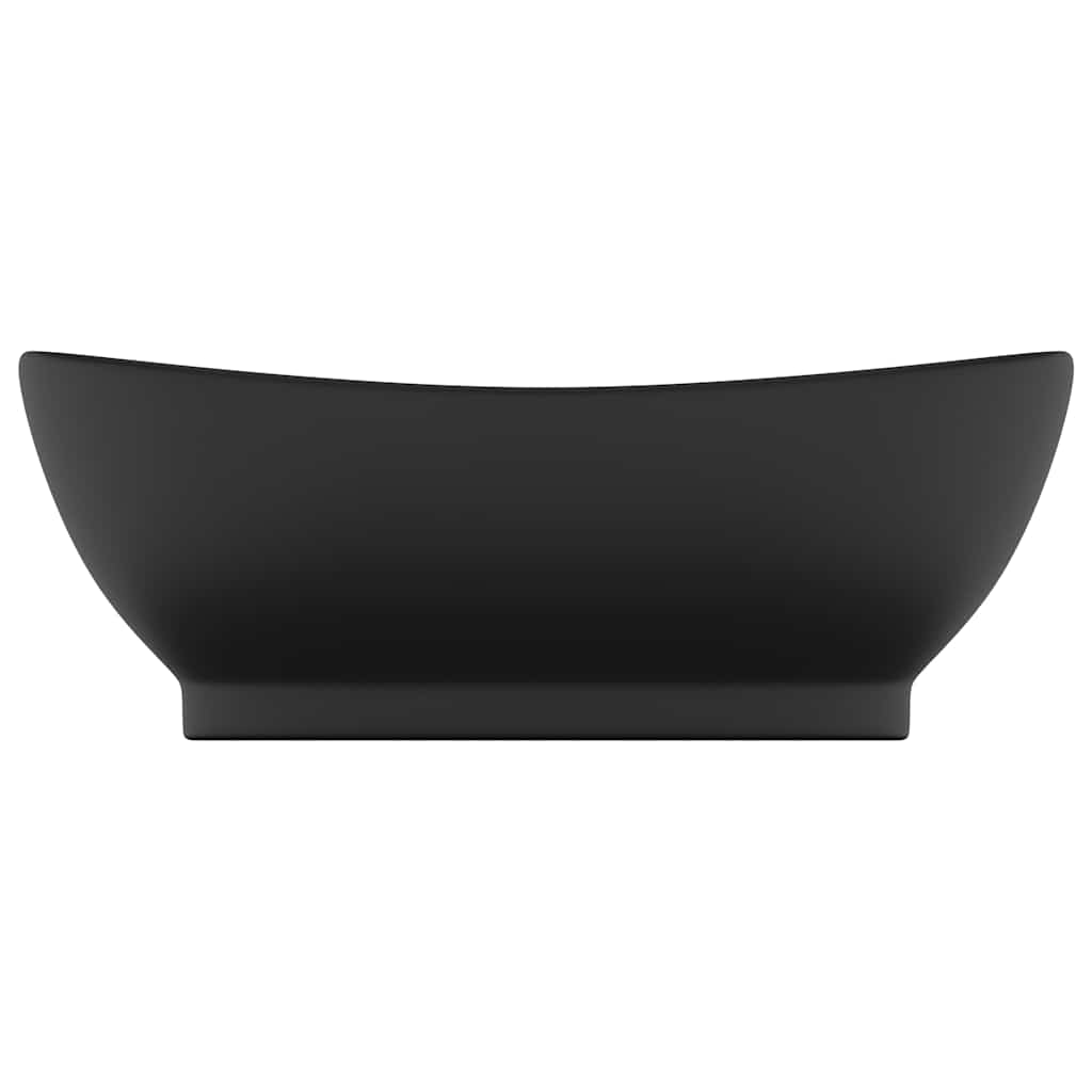 Luxus-Waschbecken Überlauf Matt Schwarz 58,5x39cm Keramik