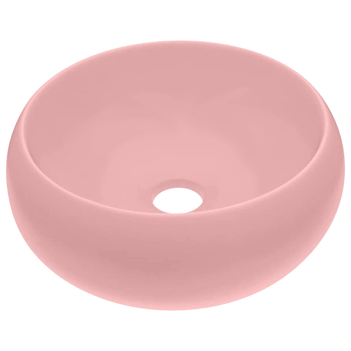 Luxuriöses Waschbecken Rund Matt Rosa 40x15 cm Keramik
