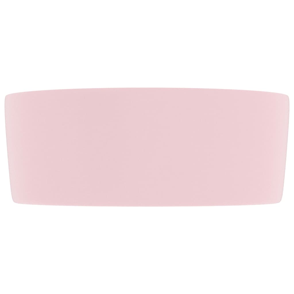 Luxuriöses Waschbecken Rund Matt Rosa 40x15 cm Keramik