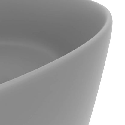 Luxuriöses Waschbecken Rund Matt Hellgrau 40x15 cm Keramik