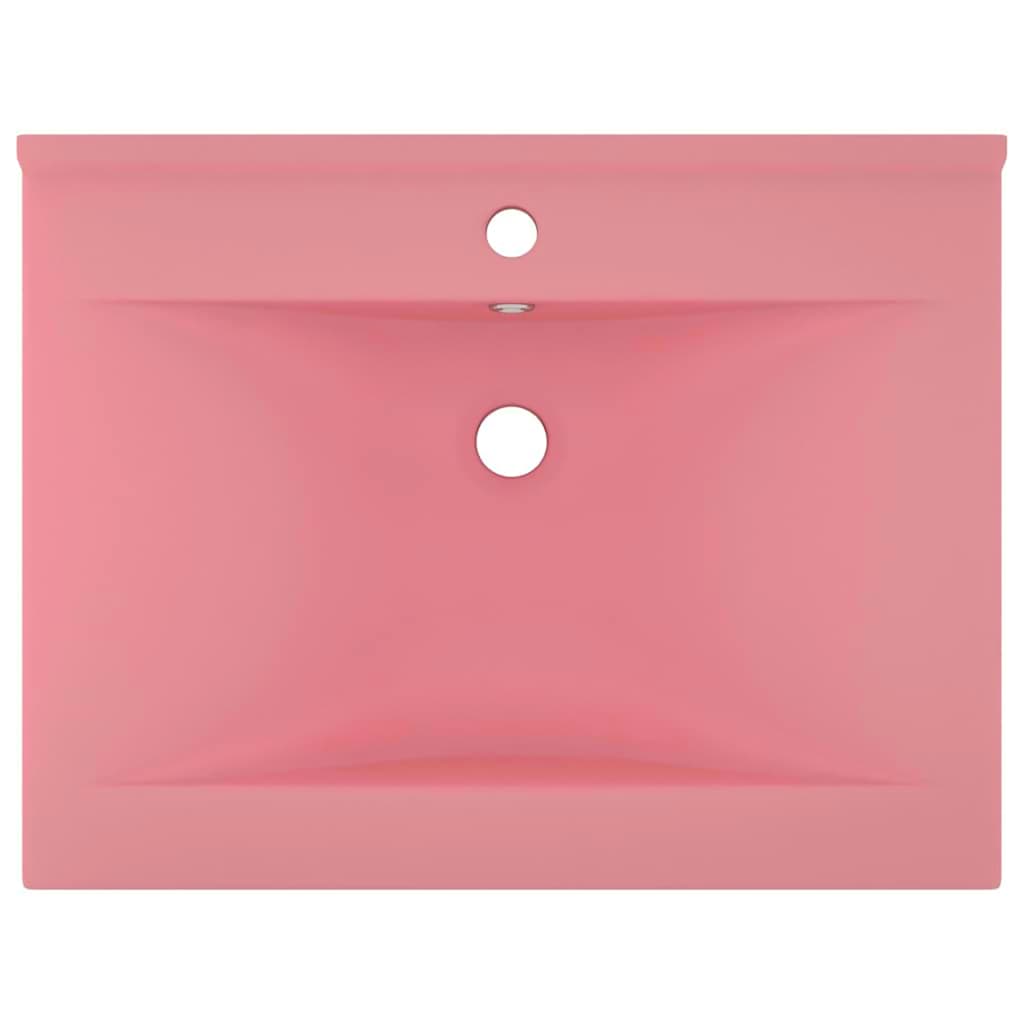 Luxus-Waschbecken mit Hahnloch Matt-Rosa 60x46 cm Keramik