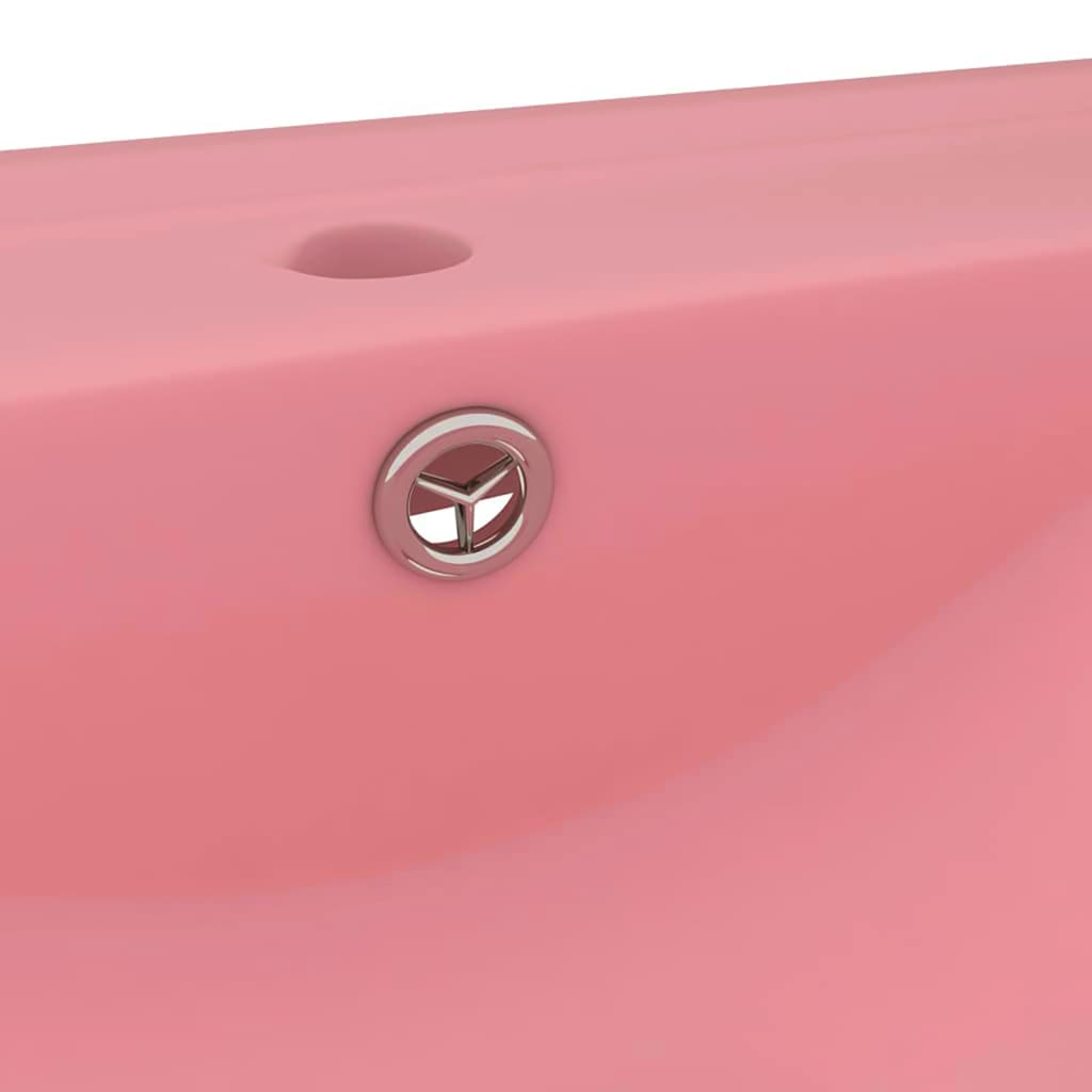 Luxus-Waschbecken mit Hahnloch Matt-Rosa 60x46 cm Keramik