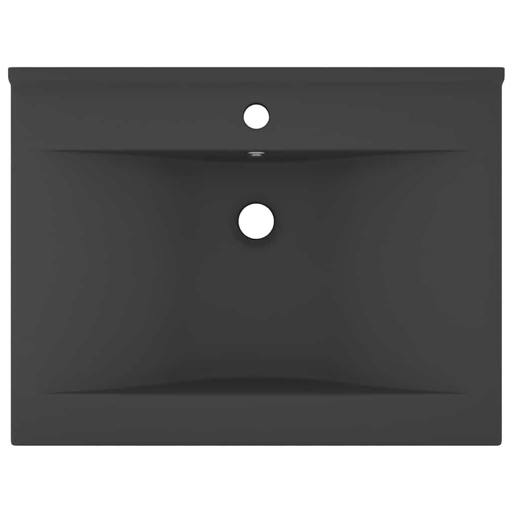 Luxus-Waschbecken mit Hahnloch Matt-Dunkelgrau 60x46 cm Keramik