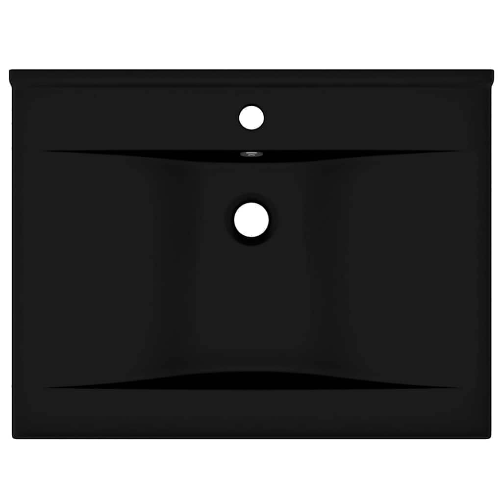 Luxus-Waschbecken mit Hahnloch Matt-Schwarz 60x46 cm Keramik