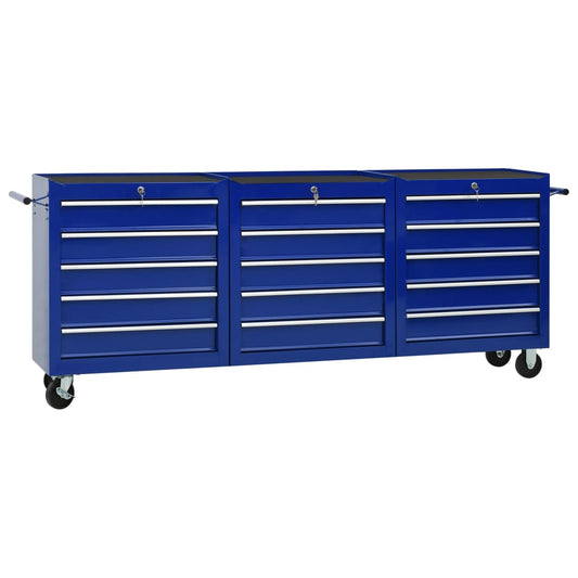 Werkzeugschrank mit 5 Schubladen Blau 61,5x33x65,5 cm Stahl