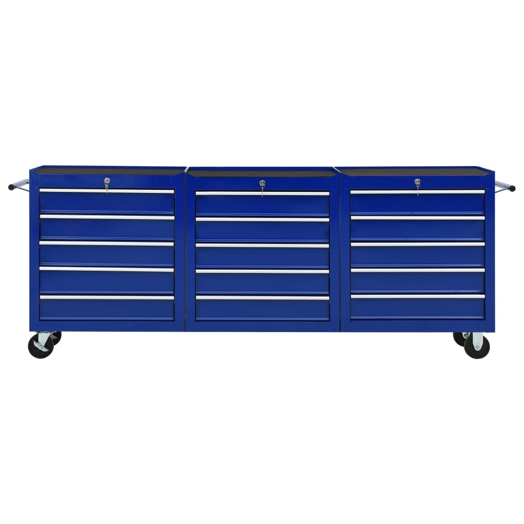 Werkzeugschrank mit 5 Schubladen Blau 61,5x33x65,5 cm Stahl