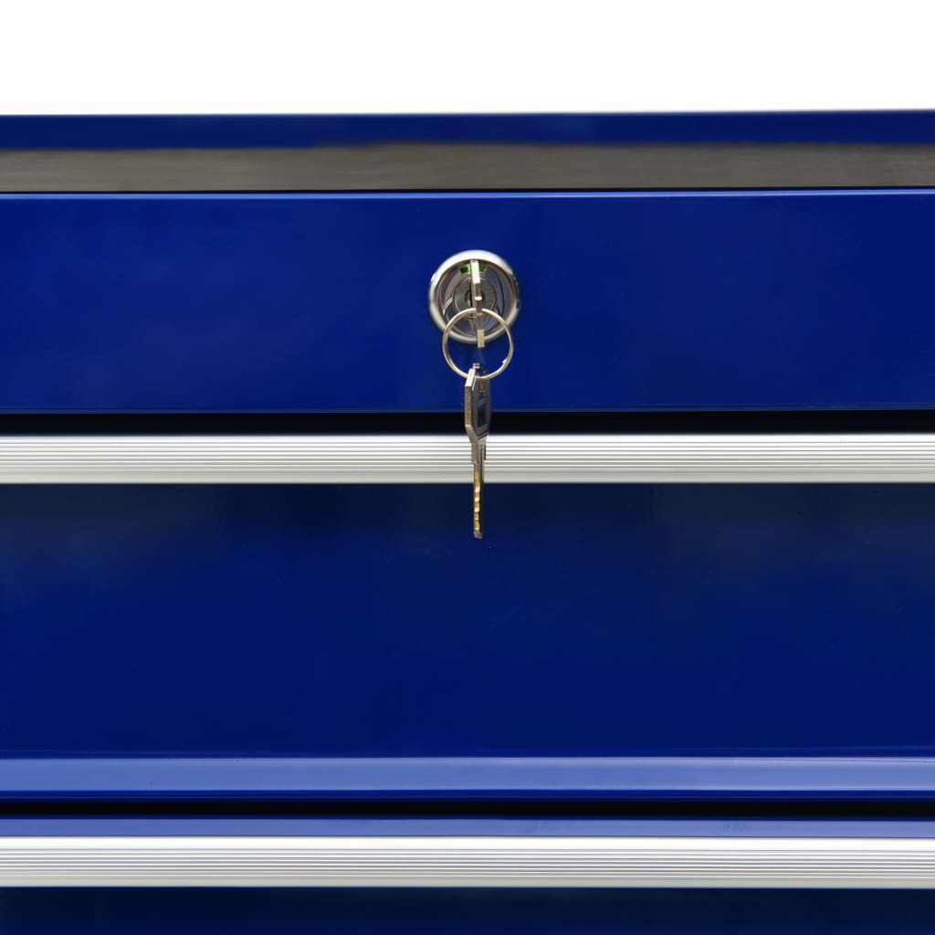 Werkzeugschrank mit 5 Schubladen Blau 61,5x33x65,5 cm Stahl