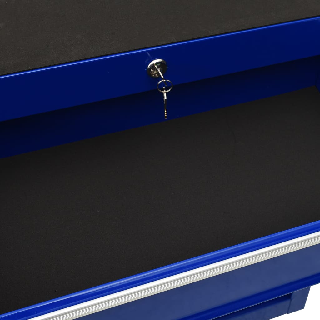 Werkzeugschrank mit 5 Schubladen Blau 61,5x33x65,5 cm Stahl