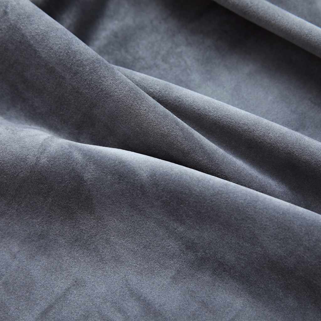 Blackout Curtains with Rings 2 pcs Anthracite 54"x63" Velvet (US only) - Untranslated