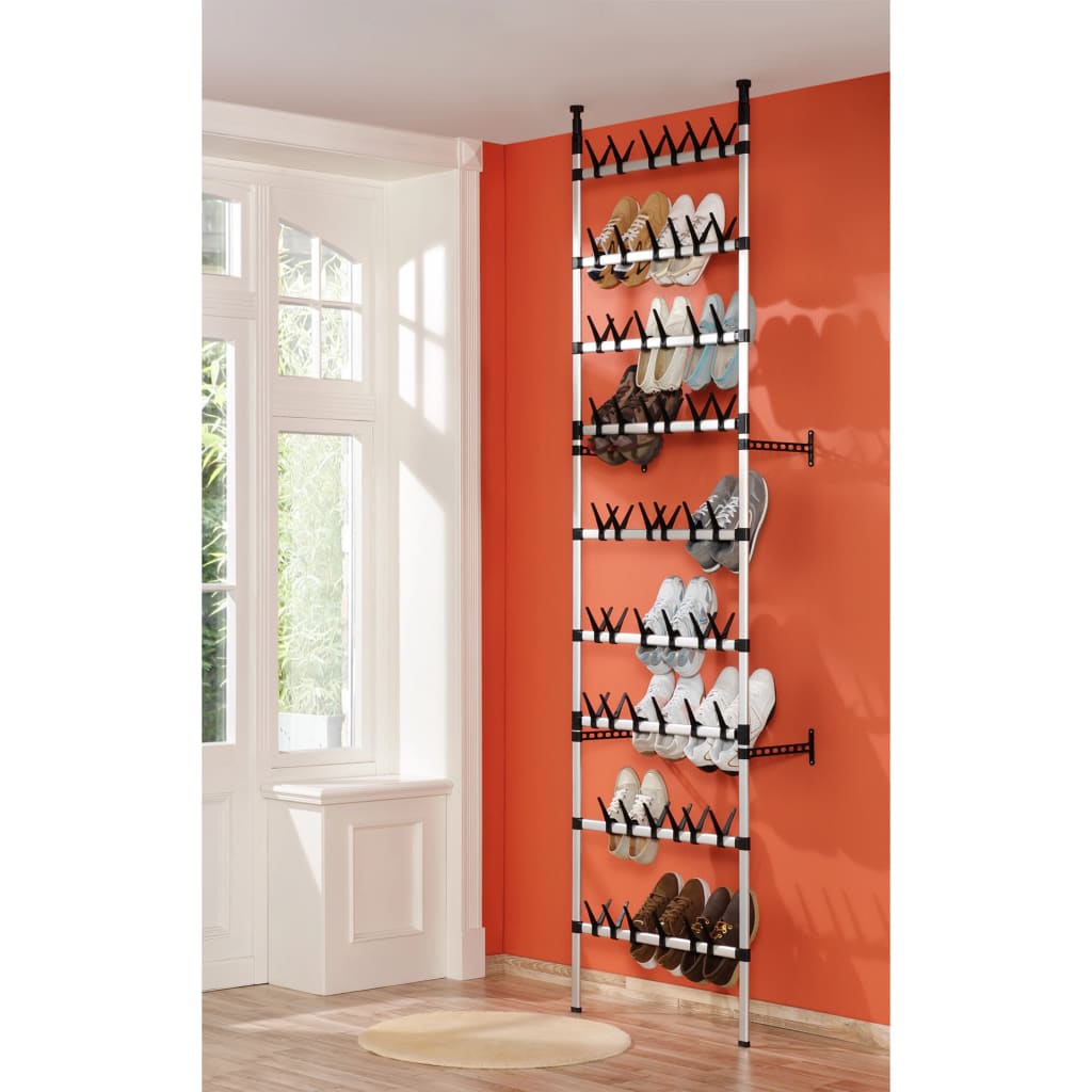 Telescopic shoe rack with aluminum rods