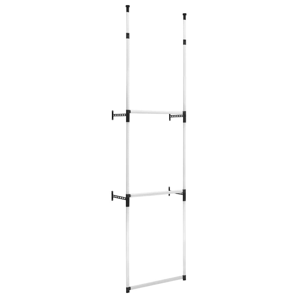 Teleskop-Garderobe mit Stangen Aluminium
