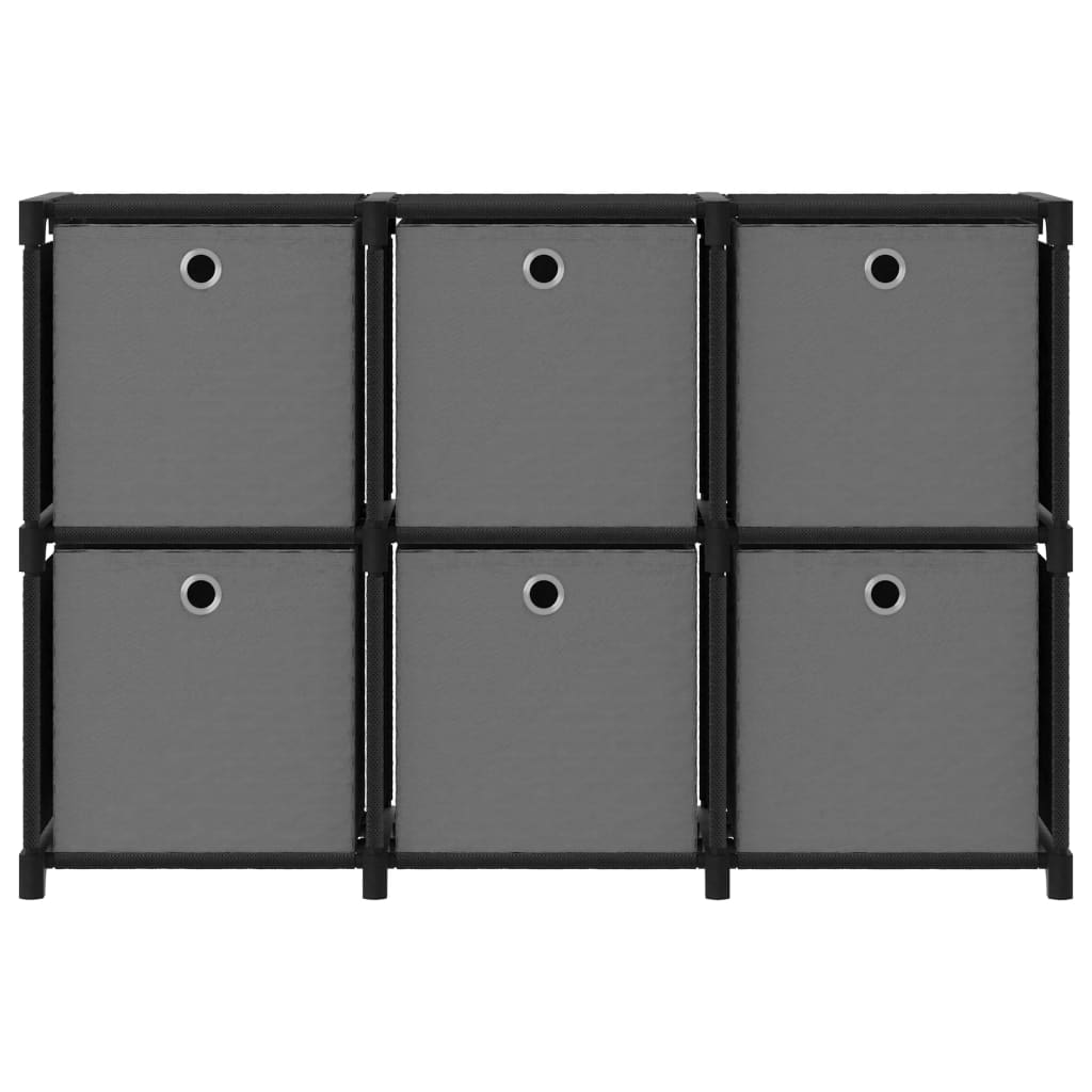 Étagère cube avec 6 cases noir 103x30x72,5 cm tissu