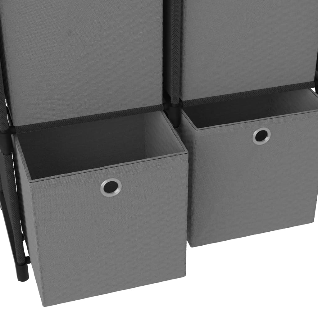 Étagère cube avec 6 cases noir 103x30x72,5 cm tissu