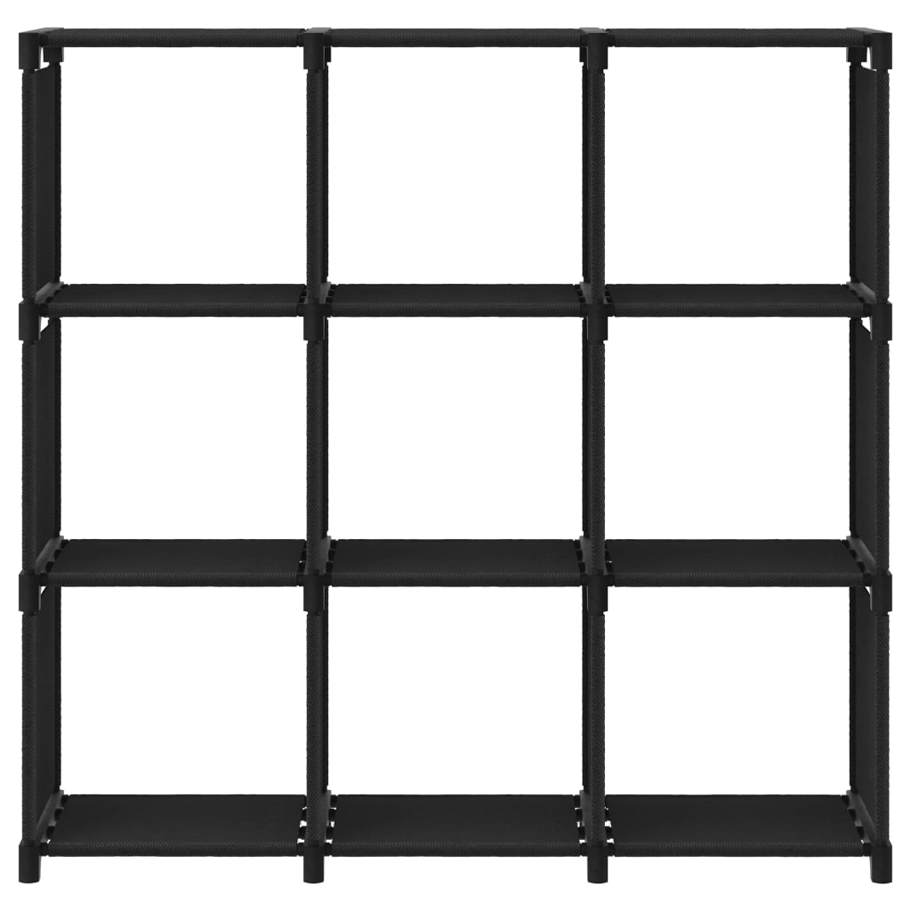 Würfelregal mit 9 Fächern Schwarz 103x30x107,5 cm Stoff