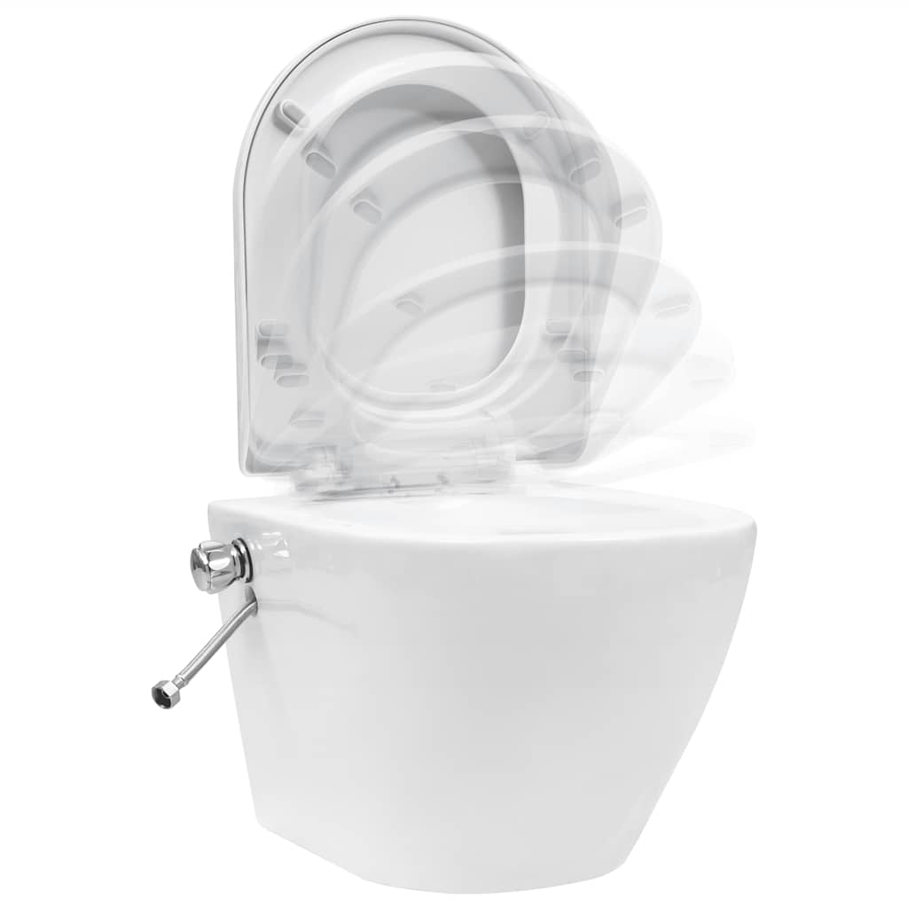 Wand-WC ohne Spülrand mit Einbau-Spülkasten Keramik Weiß