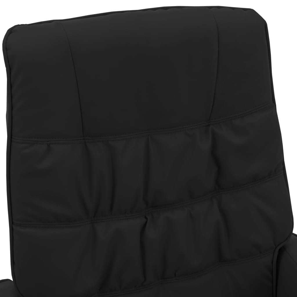 Liegesessel mit Fußhocker Schwarz Kunstleder