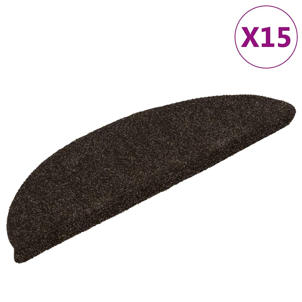 Stufenmatten Selbstklebend 15 Stk. 56x17x3 cm Dunkelbraun Halbrund