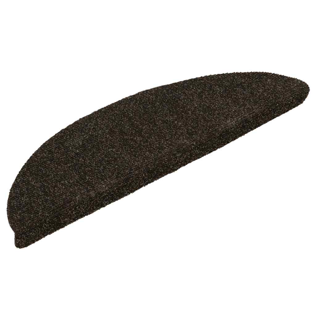Stufenmatten Selbstklebend 15 Stk. 56x17x3 cm Dunkelbraun Halbrund