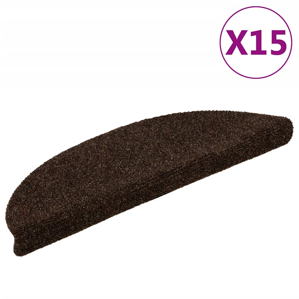 Stufenmatten Selbstklebend 15 Stk. 56x17x3 cm Braun Halbrund