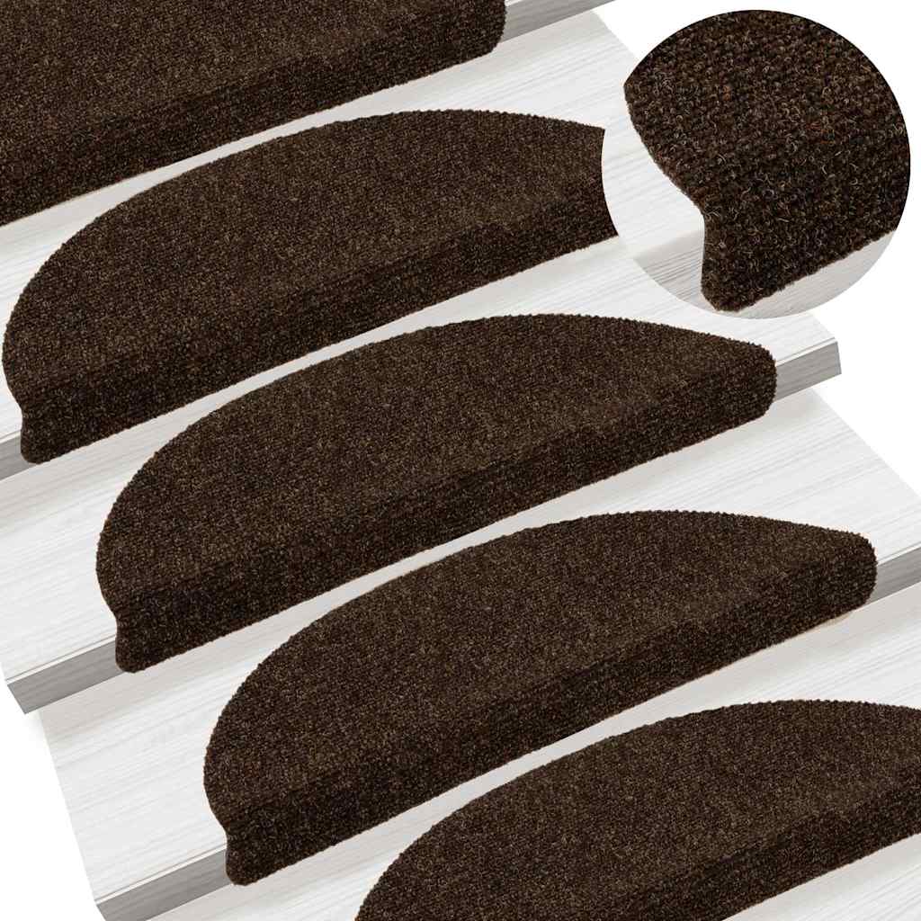Stufenmatten Selbstklebend 15 Stk. 56x17x3 cm Braun Halbrund