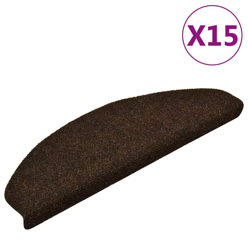 Stufenmatten Selbstklebend 15 Stk. 65x21x4 cm Braun Halbrund Groß