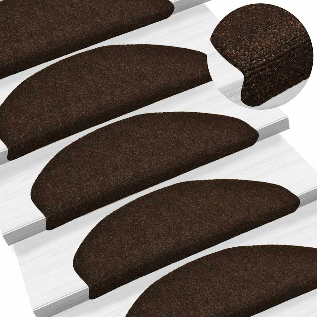 Stufenmatten Selbstklebend 15 Stk. 65x21x4 cm Braun Halbrund Groß