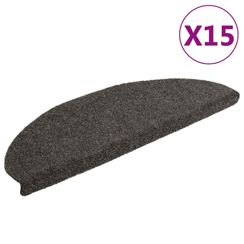 Stufenmatten Selbstklebend 15 Stk. 65x21x4 cm Anthrazit Halbrund Groß