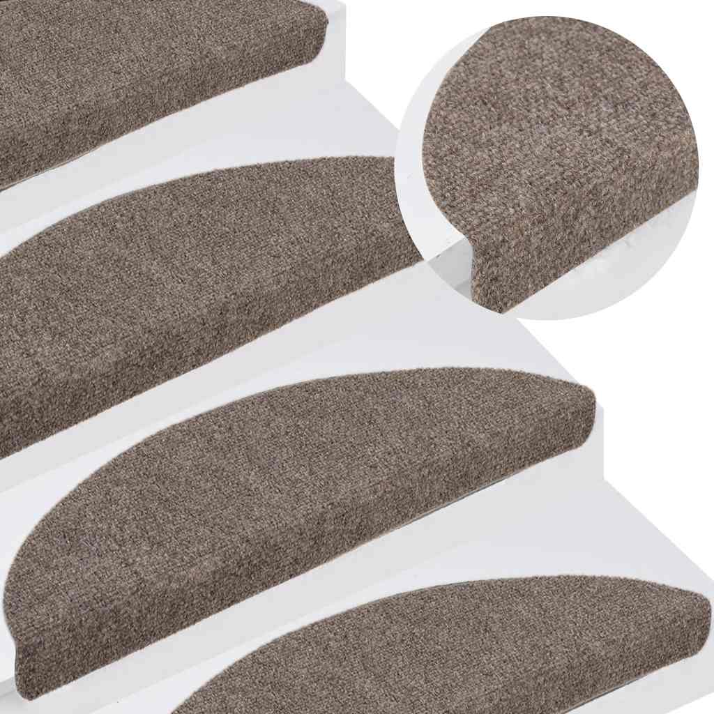 Stufenmatten Selbstklebend 15 Stk. 65x21x4 cm Beige Halbrund Groß