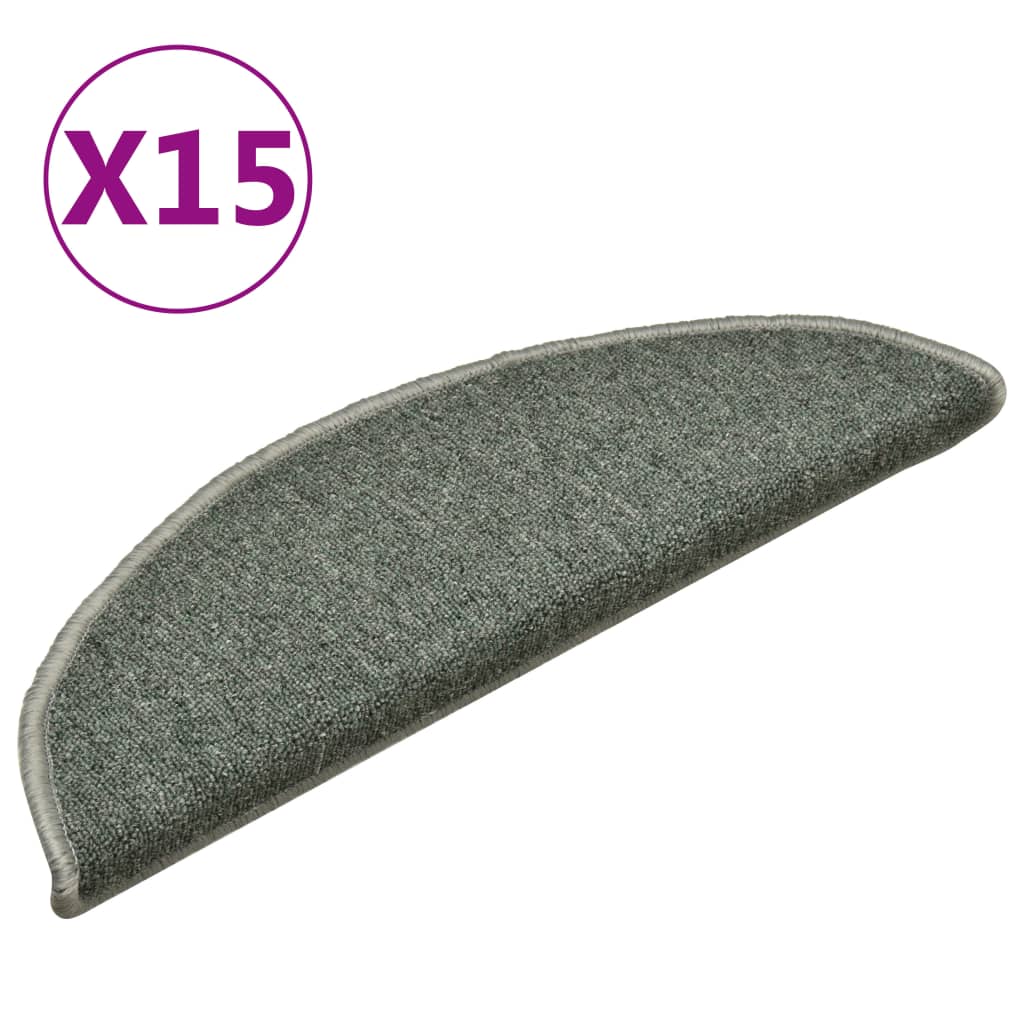 Stufenmatten 15 Stk. 56x17x3 cm Dunkelgrün Halbrund