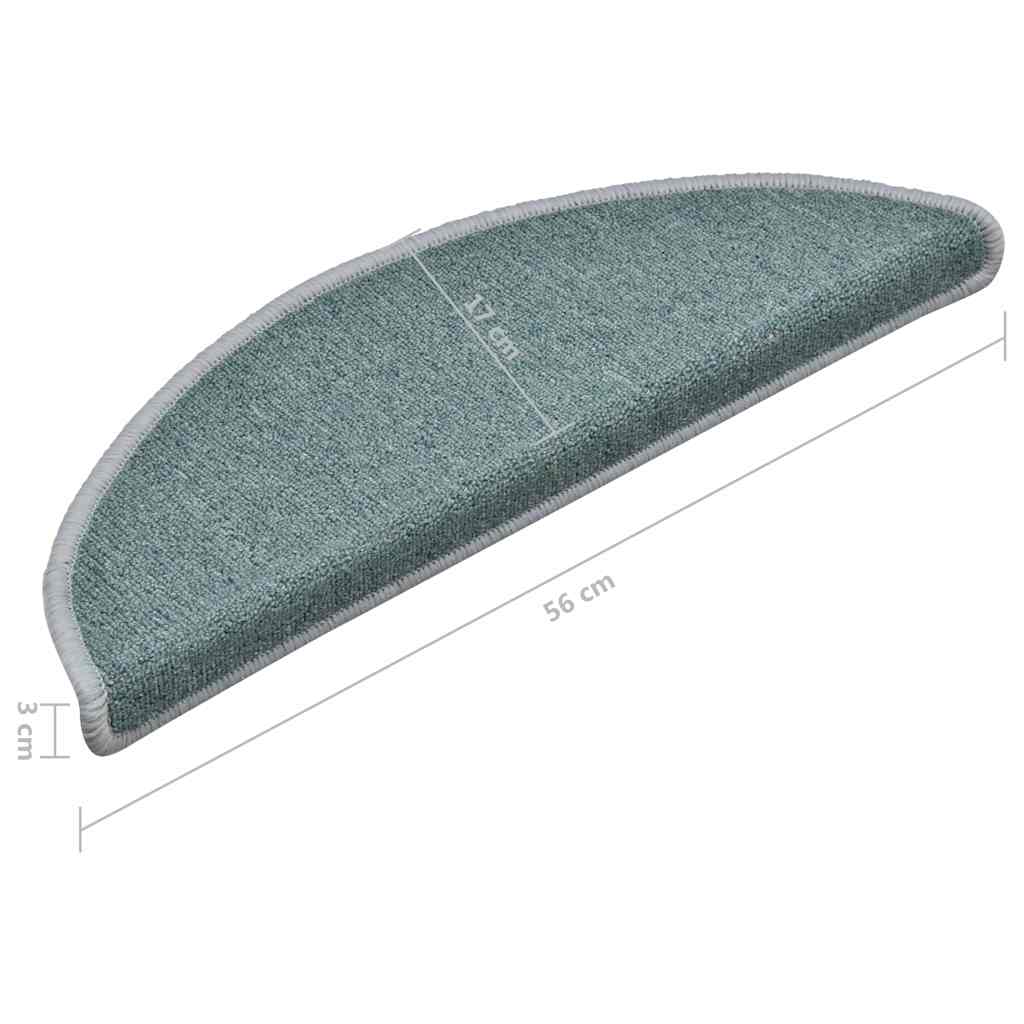 Stufenmatten 15 Stk. 56x17x3 cm Seeblau Halbrund
