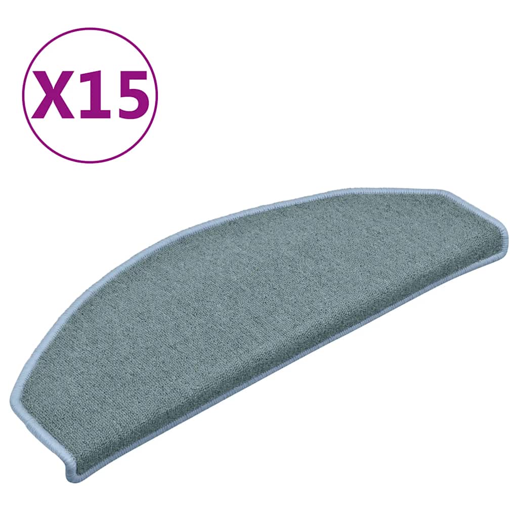 Stufenmatten 15 Stk. 65x24x4 cm Seeblau Halbrund Groß