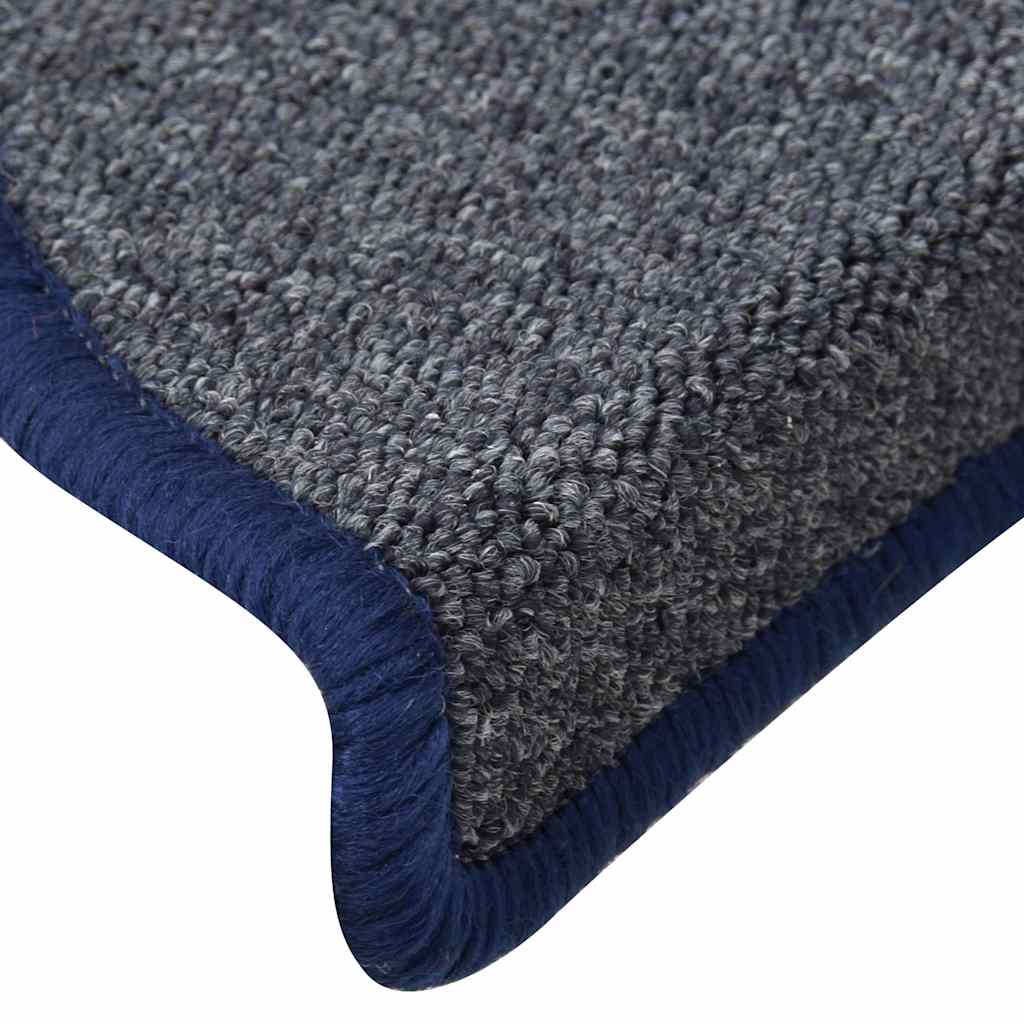 Stufenmatten 15 Stk. 56x17x3 cm Dunkelgrau und Blau Halbrund