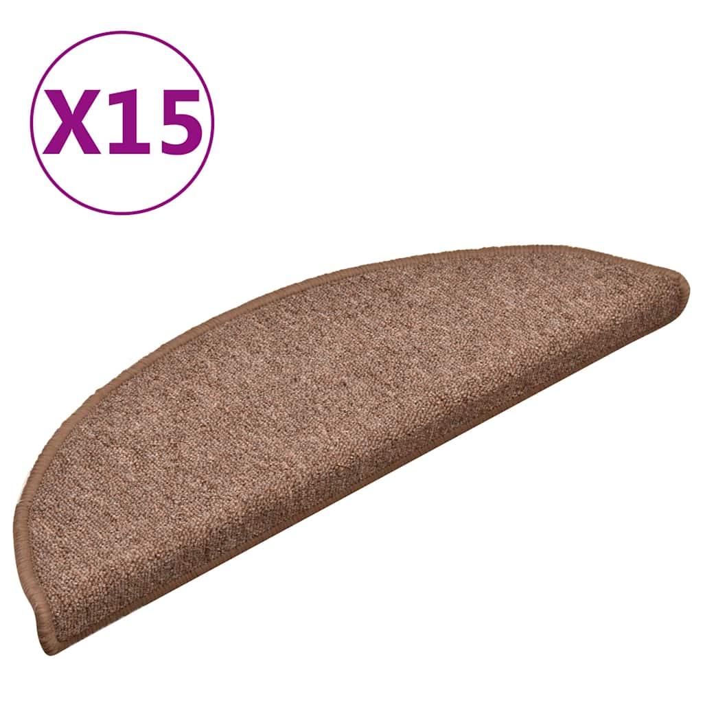 Stufenmatten 15 Stk. 56x17x3 cm Braun Halbrund