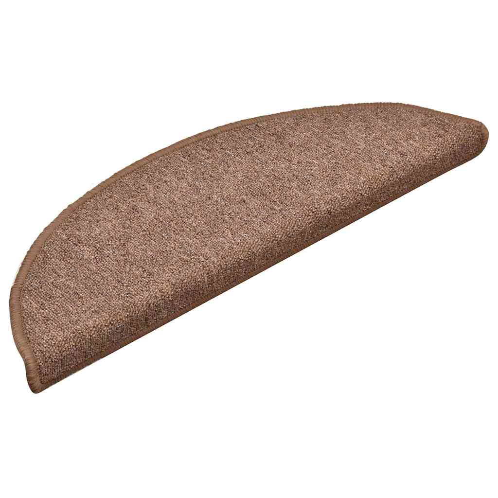 Treppe Matten 15 Stk. 56 x 17 x 3 cm Non-Slip Braun