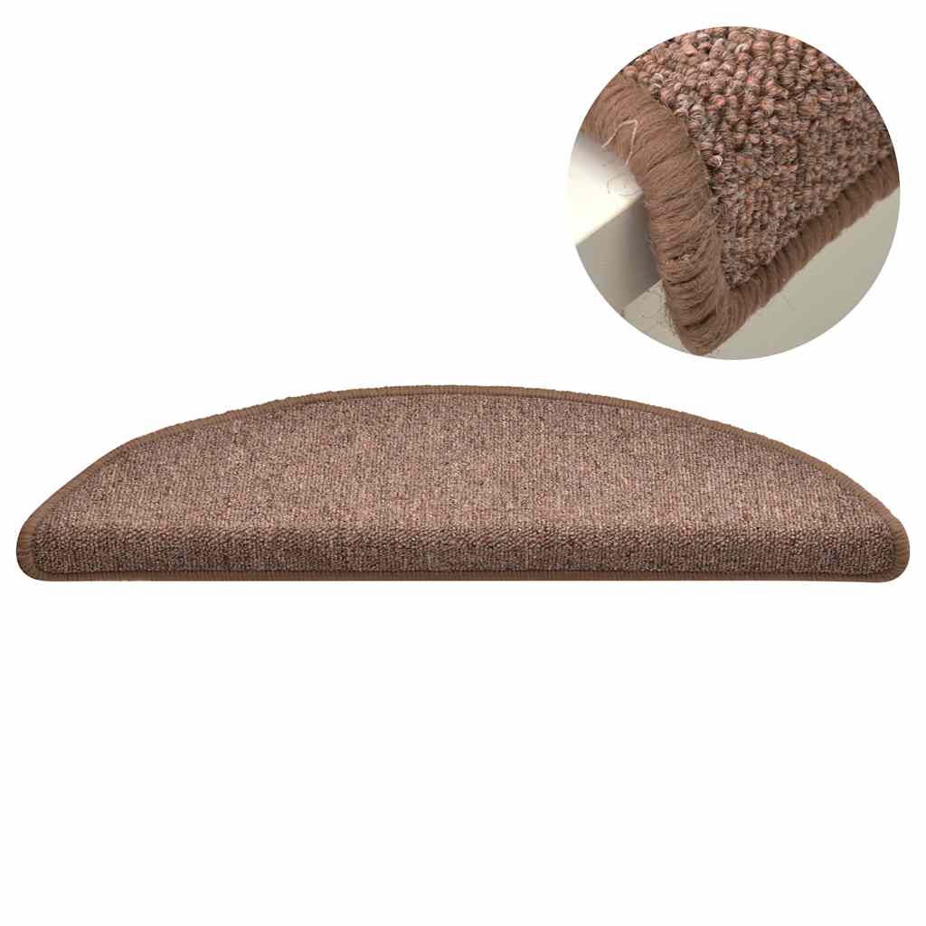 Treppe Matten 15 Stk. 56 x 17 x 3 cm Non-Slip Braun