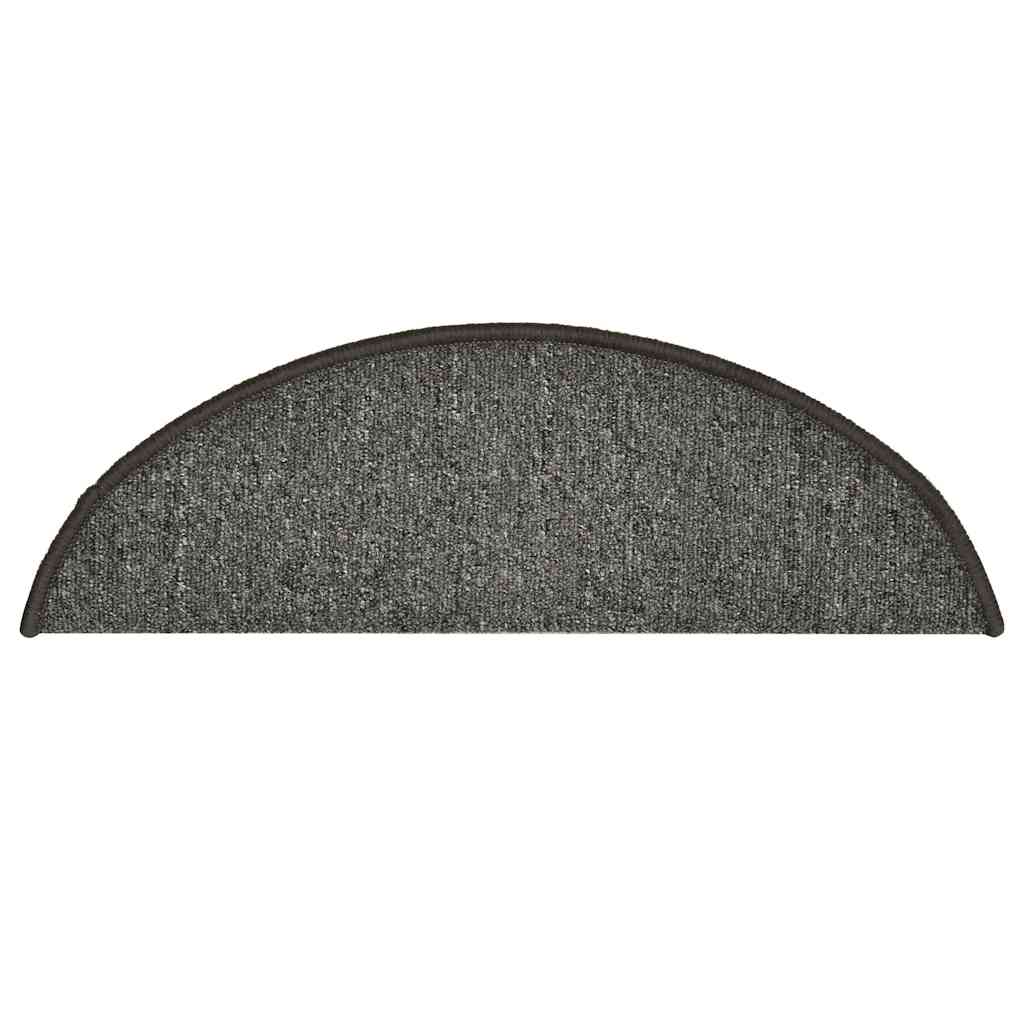 Stufenmatten 15 Stk. 56x17x3 cm Grau und Schwarz Halbrund